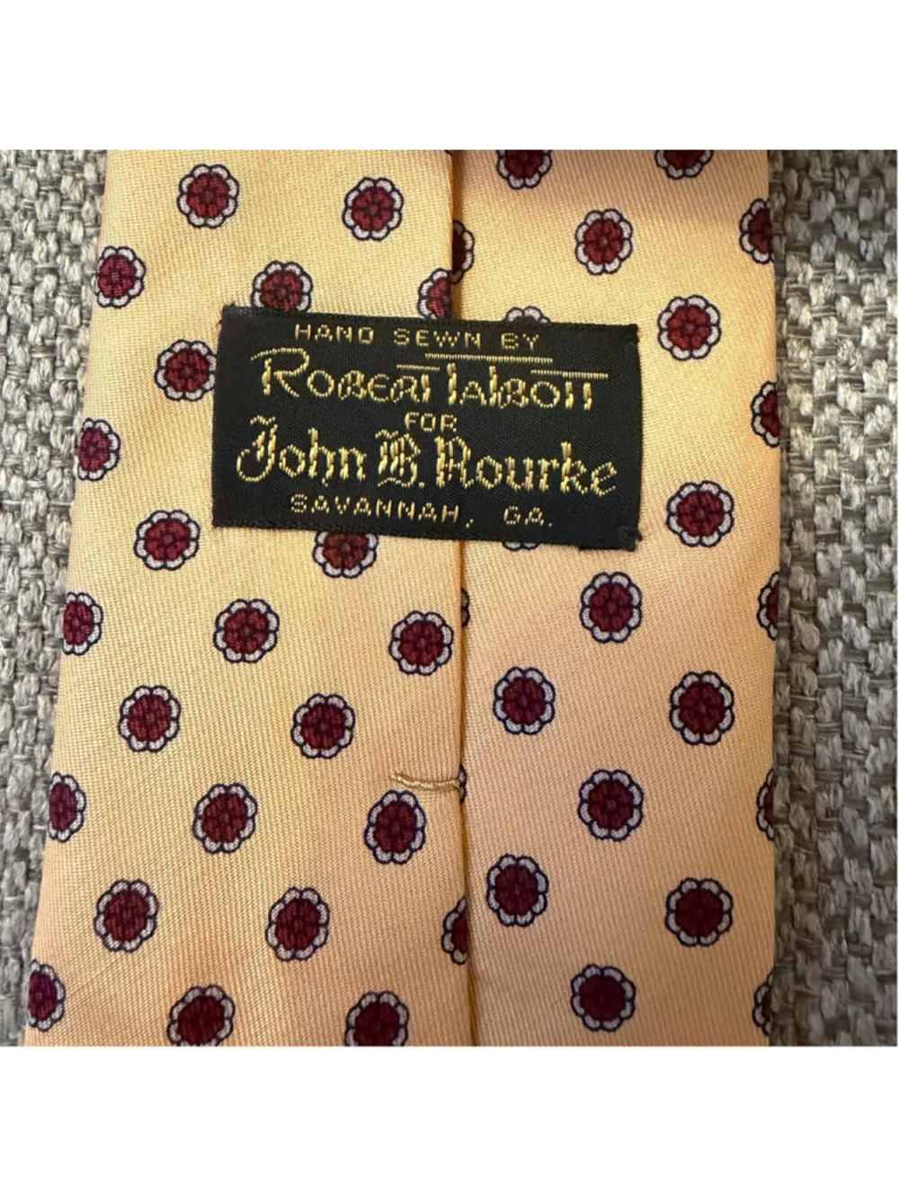 Robert Talbott yellow and red geometric silk tie